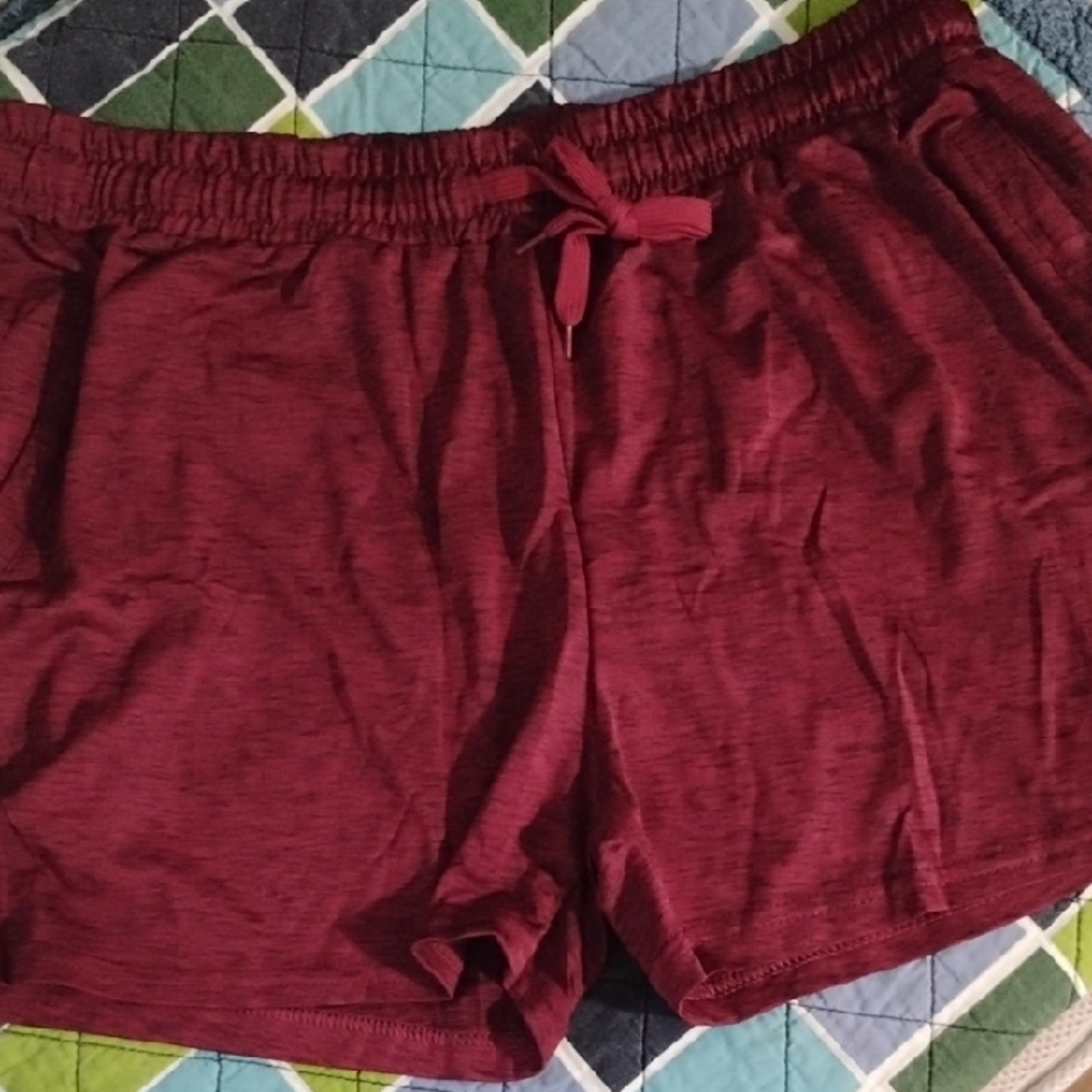 Essentials Red Athletic Shorts with Elastic Waistband